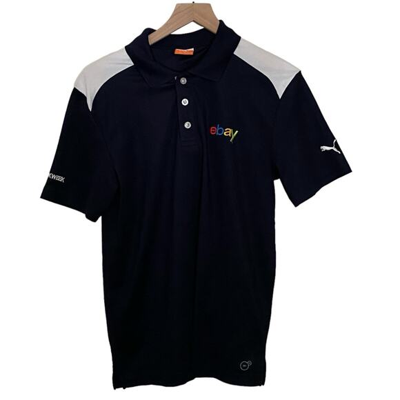Puma eBay Hack Week Woman's Size Small Black Colored Short Sleeve Polo Shirt - Picture 1 of 8